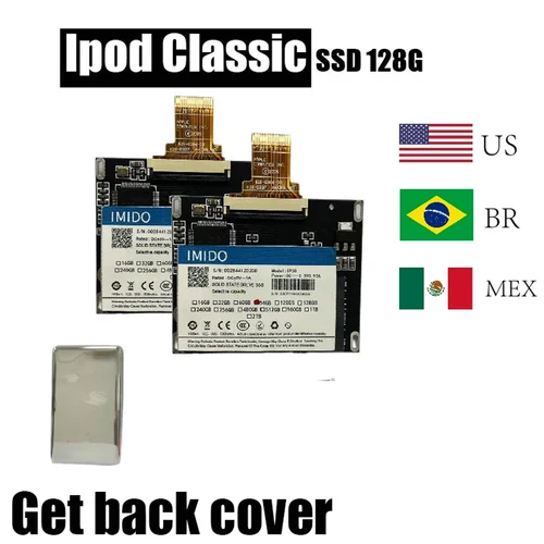 Kit de actualización clásico para iPod SSD 128gb piezas incluidas 5ta 6a 7a generación cubierta trasera/Kit de herramientas de instalación ideal para Ipod Video/Classic