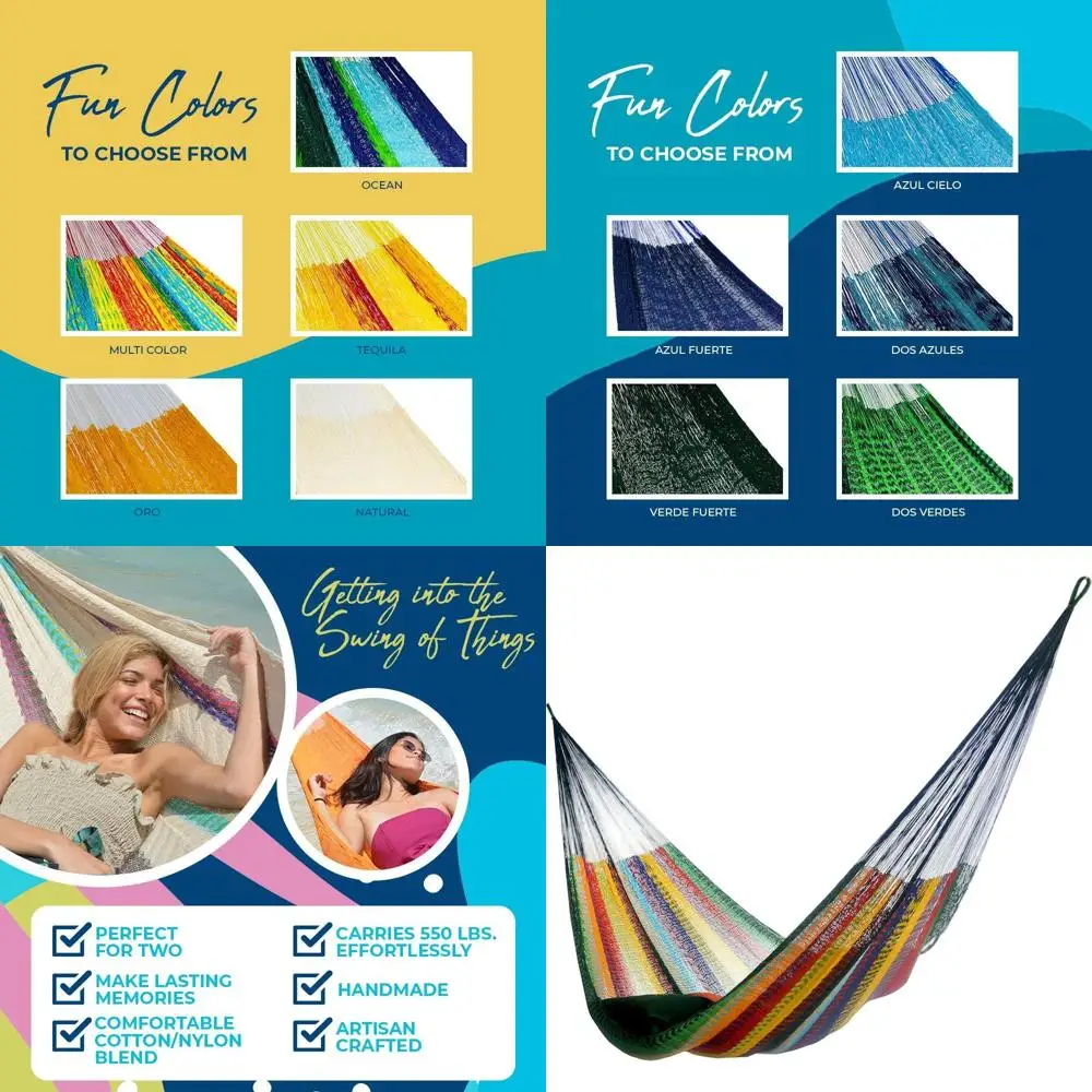 12.5-13ft Matrimonial Hammock - Luxurious Freshness - Authentic Mayan Craft