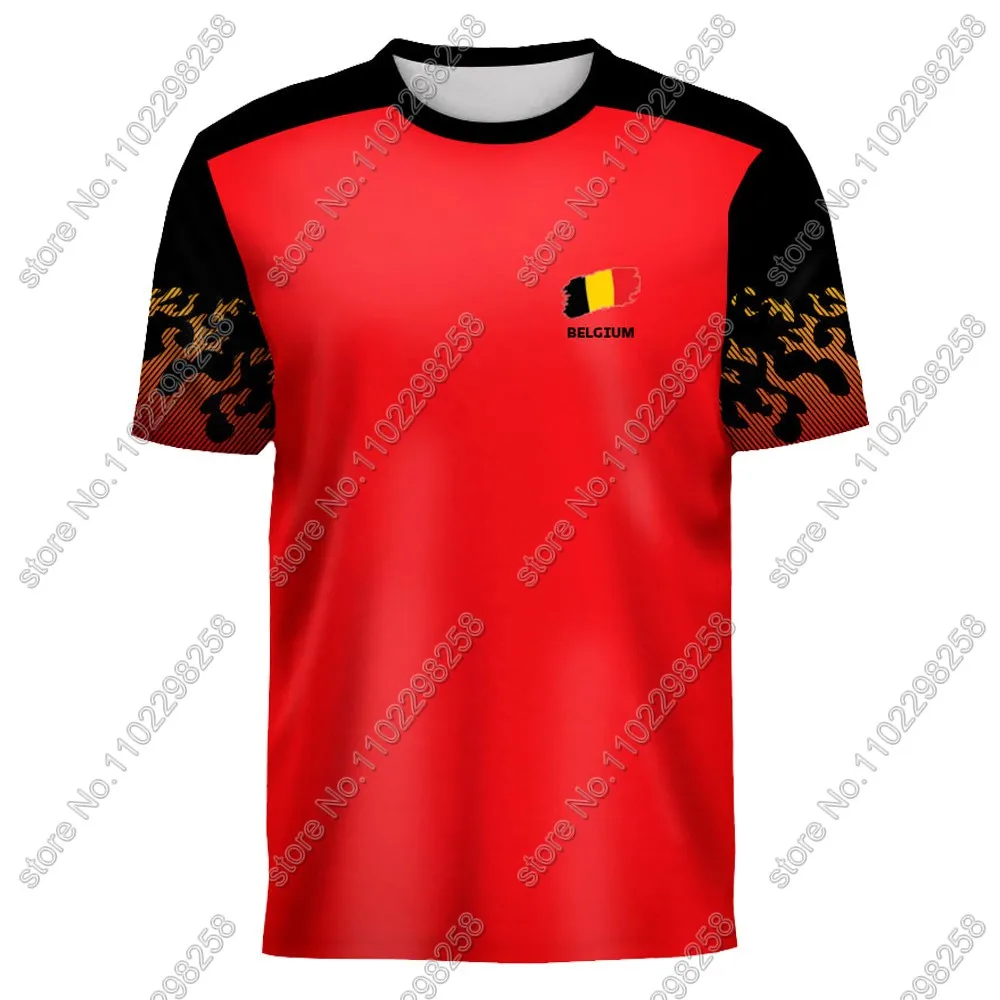 Maillot Belgium National Jersey team Fans 2024 T Shirts 3D Print Mens Shorts Running Streetwear Casual Training Suit Clothe