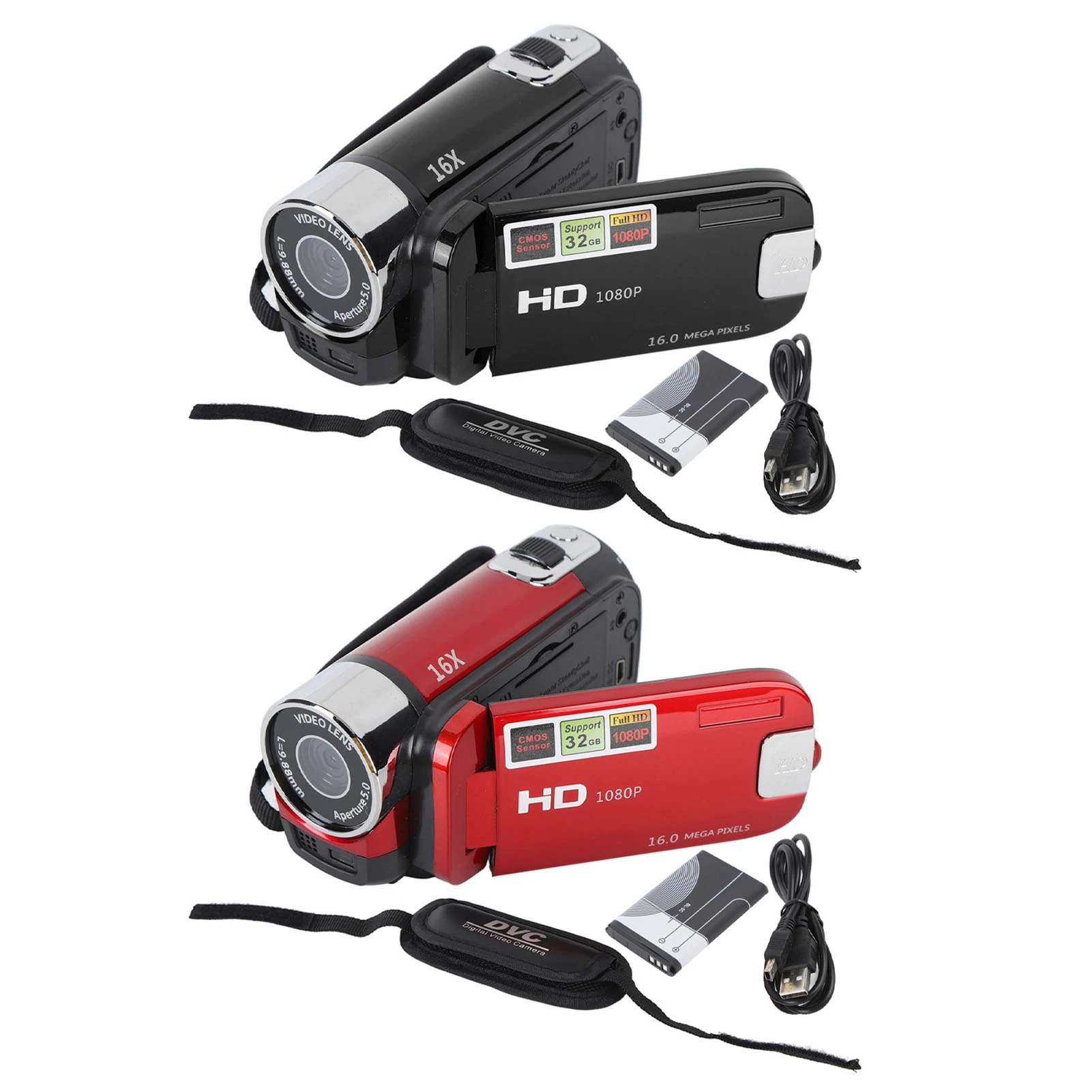 Câmera DV 4K 48MP Tela rotativa TFT de 2,7 polegadas Câmera de vídeo com zoom digital 16x com cabo USB