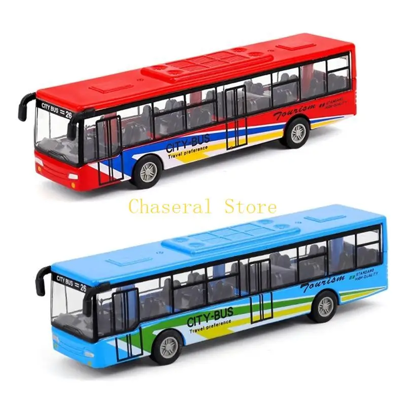 E7ce mô phỏng đồ chơi xe buýt tinh tế mát mẻ với hành động kéo lại cho xe buýt trẻ