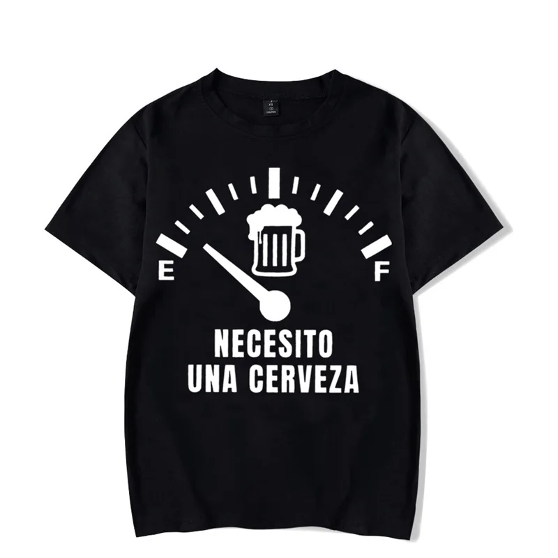 Camiseta con estampado de Necesito Una Cerveza para hombre, camisetas luminosas, camiseta de verano, camiseta de gran tamaño, ropa