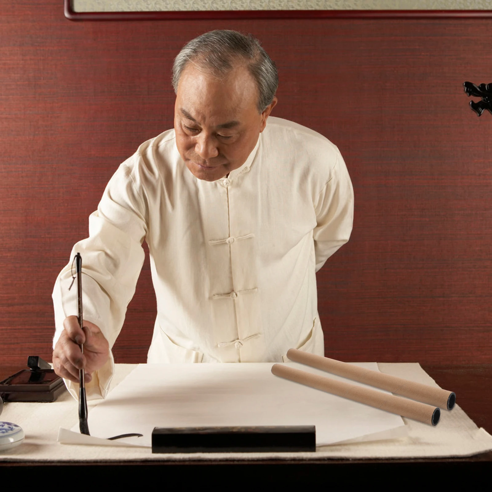 10Pcs Mailing Tubes Paper Poster Tube Brown Kraft Tube for Shipping Artwork Storage Cardboard Tubes for Packaging