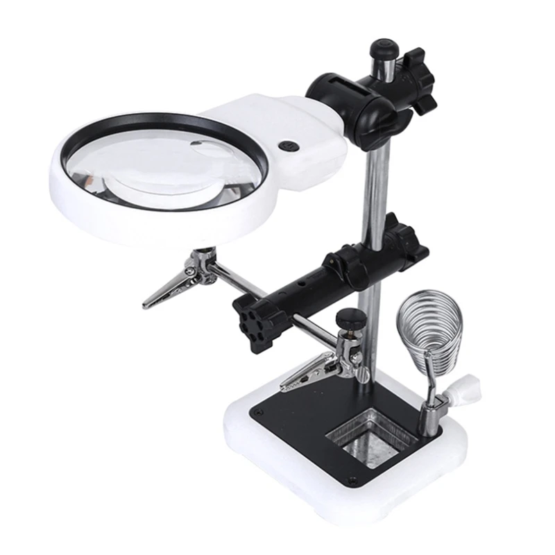 LED LED Helping Hands Magnifier Station soudage support loupe avec pinces auxiliaires clips d
