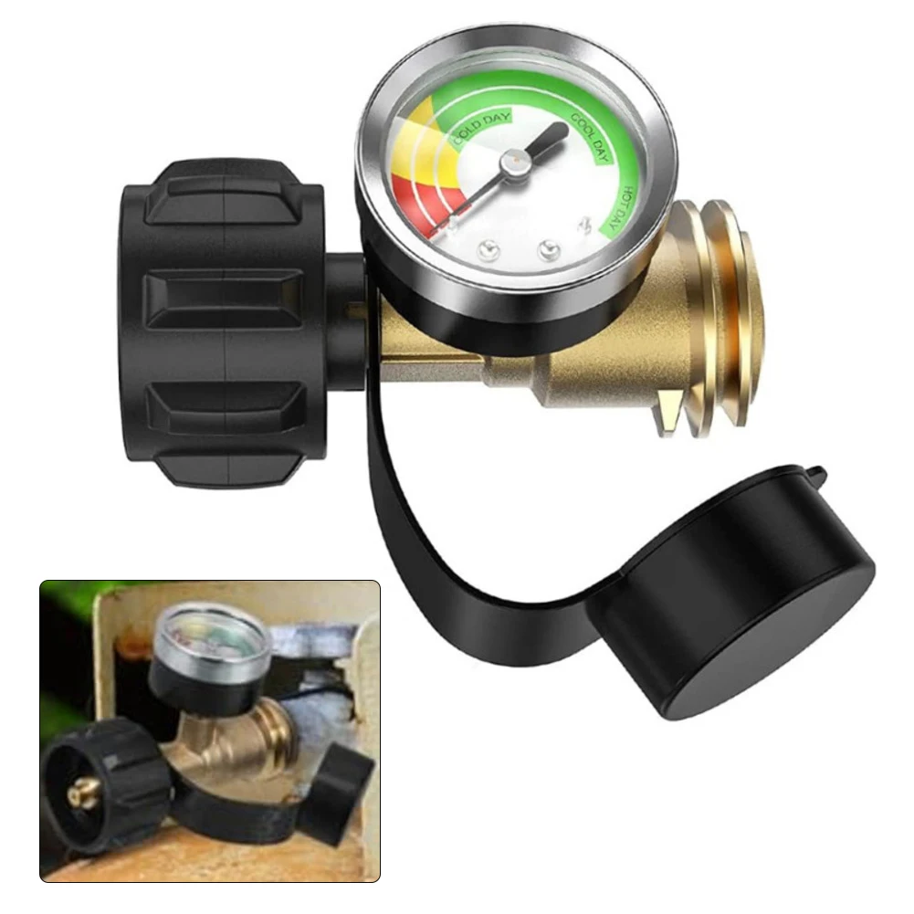Propane Tank Adapter With Pressure Gauge For QCC1 Connector Refilling Tool For Outdoor Camping BBQ Grilling Barbecue Accessories