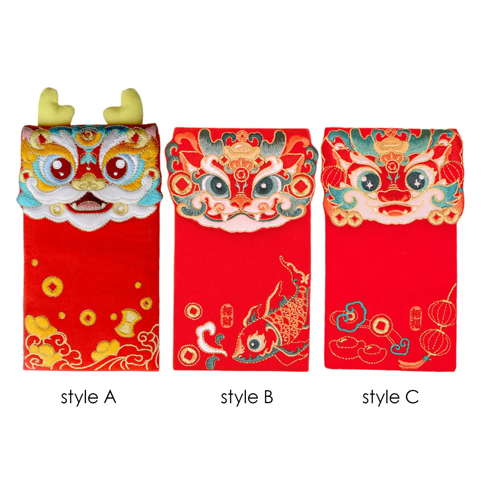 Hong Bao Traditional Canvas Red Packets Embroidered Gifts Money