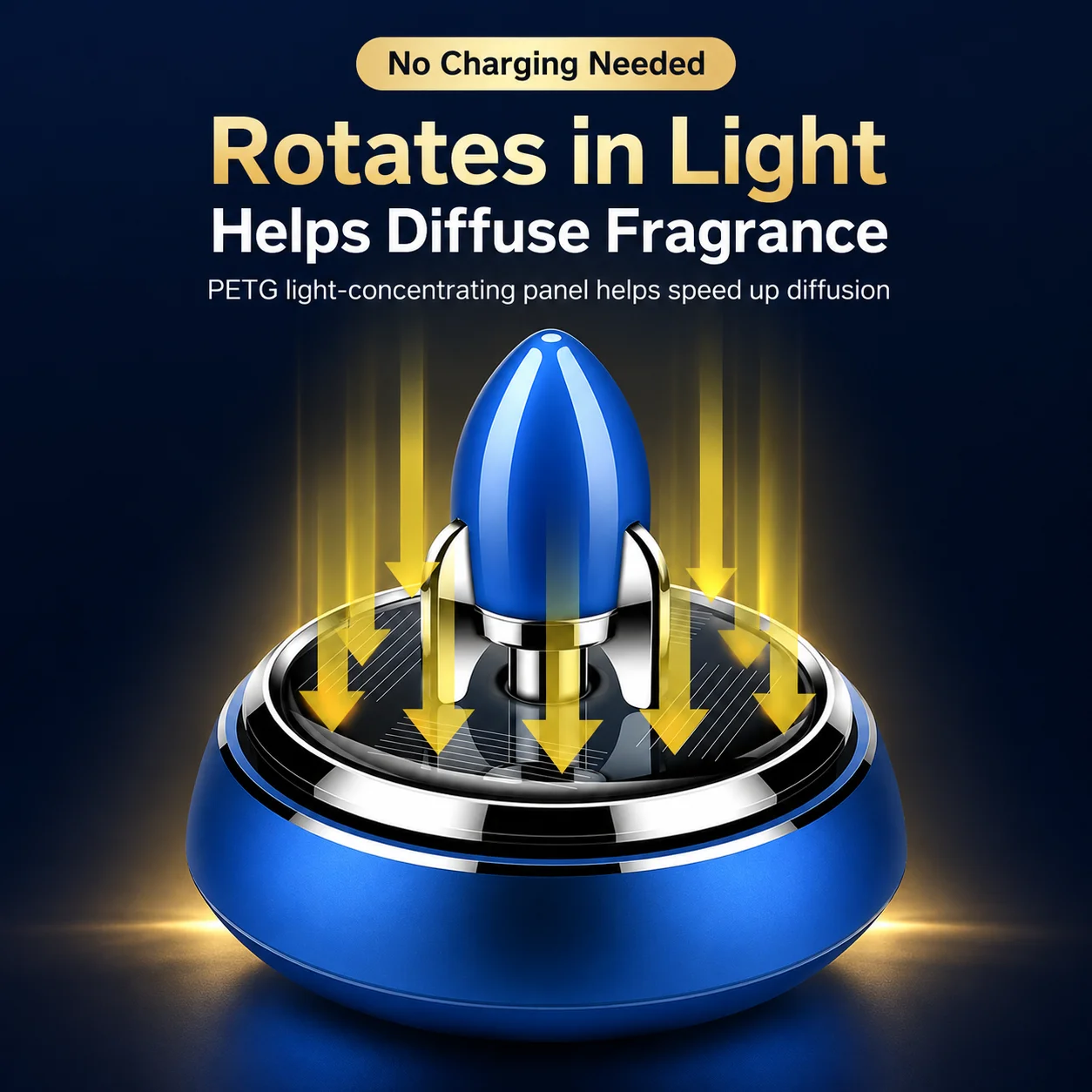 Solar-powered Rocket-themed Floating Center Console Car Air Freshener High-end and Long-lasting Fragrance Car Interior Accessory