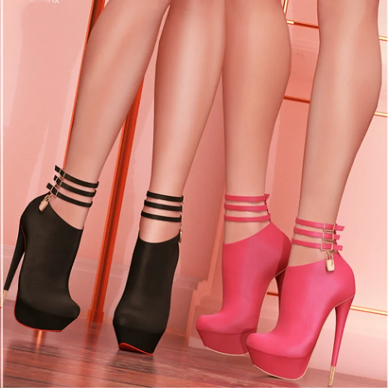 

Black Buckle Lock Platform Pumps Thin High Heel Pointed Toe Fashion Sexy Cool 2025 Summer Big Size Woman Shoes Zapatillas Mujer