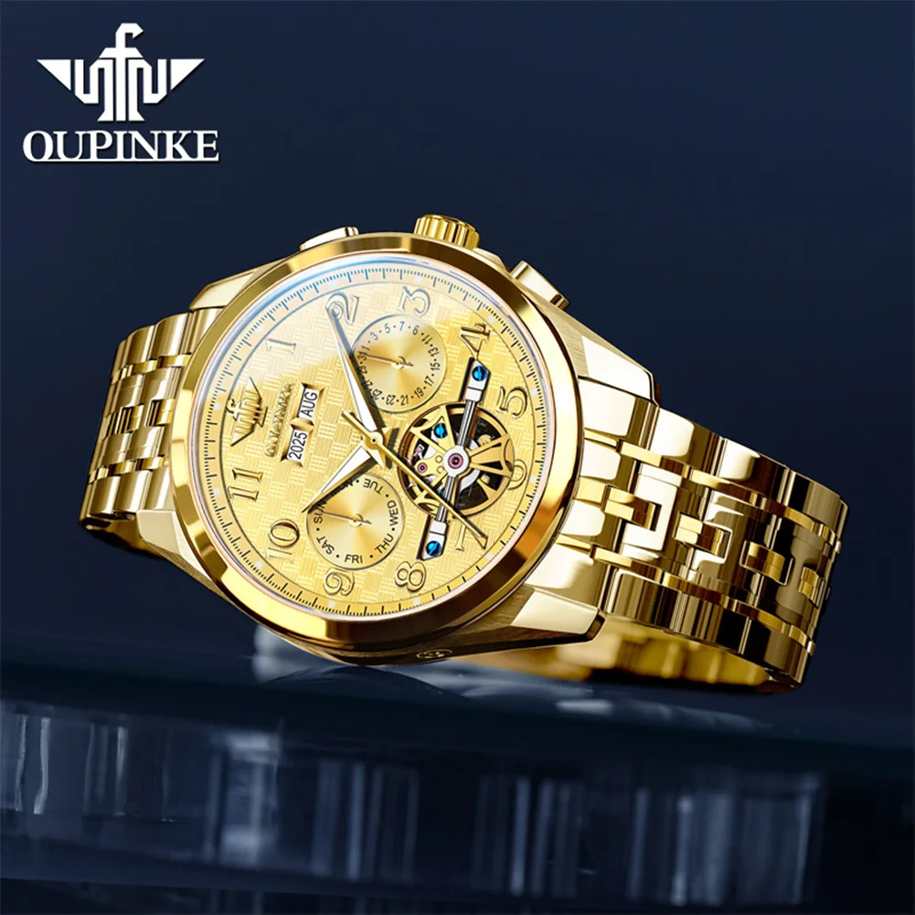 

OUPINKE 3263 New High Quality Mens Watch Luxury Automatic Mechanical Watch﻿ 50M Waterproof Tungsten Steel Watches Gift Box