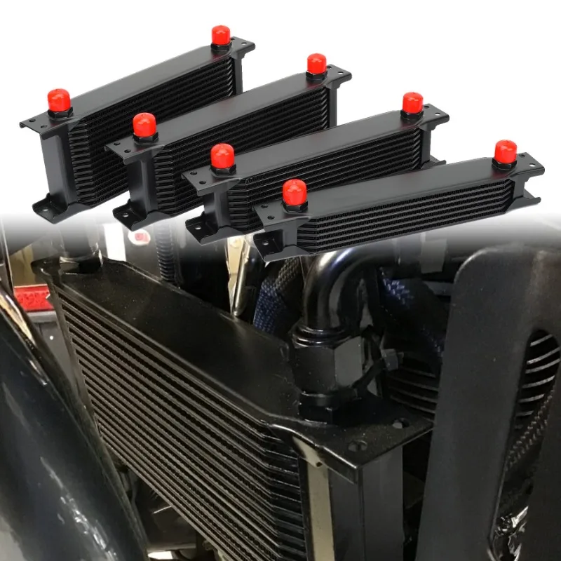 AN10 Universal Oil Cooler 7/10/13/16/19/25/30 Row Aluminum Engine Oil Cooling Radiator for Car Mod