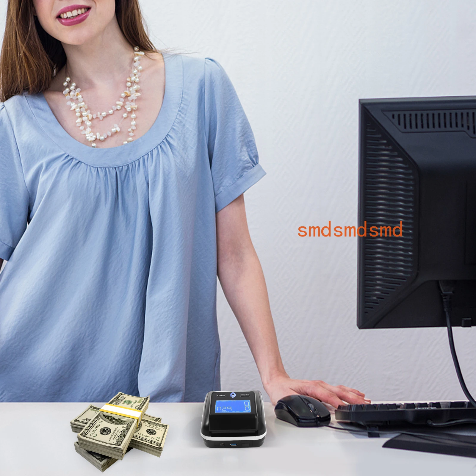 Banknote Checker Money Counting Machine Banknotes 2in1  for False Euro,Dollar Bills Mobile Scanner Test Light Compact.
