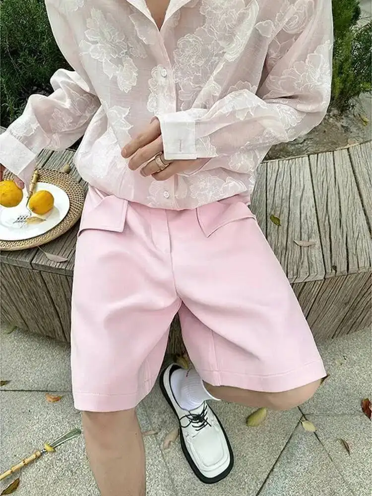 LUZHEN Casual Decorate 2026 Pockets Summer Straight Fashion Shorts Patchwork Men's Solid Color Elegant Five-pointed Pants JY8057