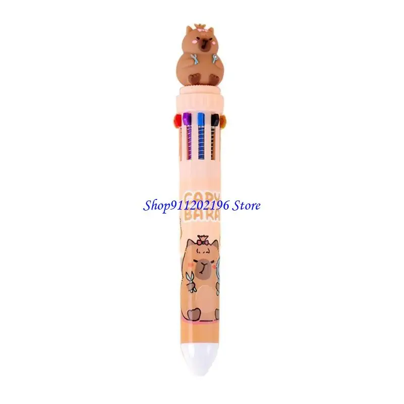 

P82A Multicolor Ballpoint Pen 10-Color-in-1 Writing Pen Retractable Multicolored Pen Cartoon Ballpoint Pen for Writing
