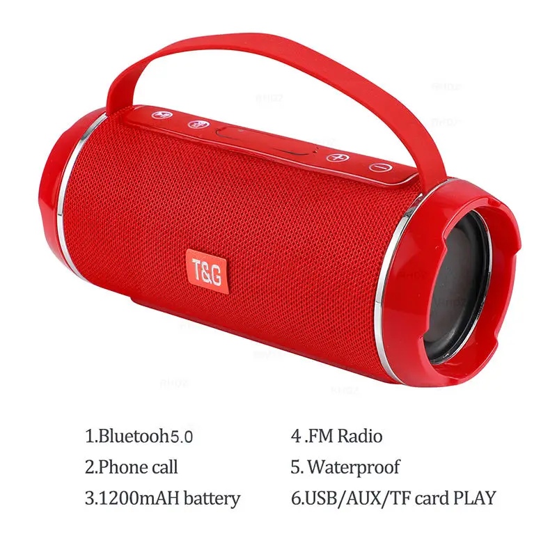 Bluetooth Speaker TG116c TWS Wireless Powerful Box Portable Outdoor Speakers Subwoofer 3D Stereo Sound HandsFree Call Waterproof