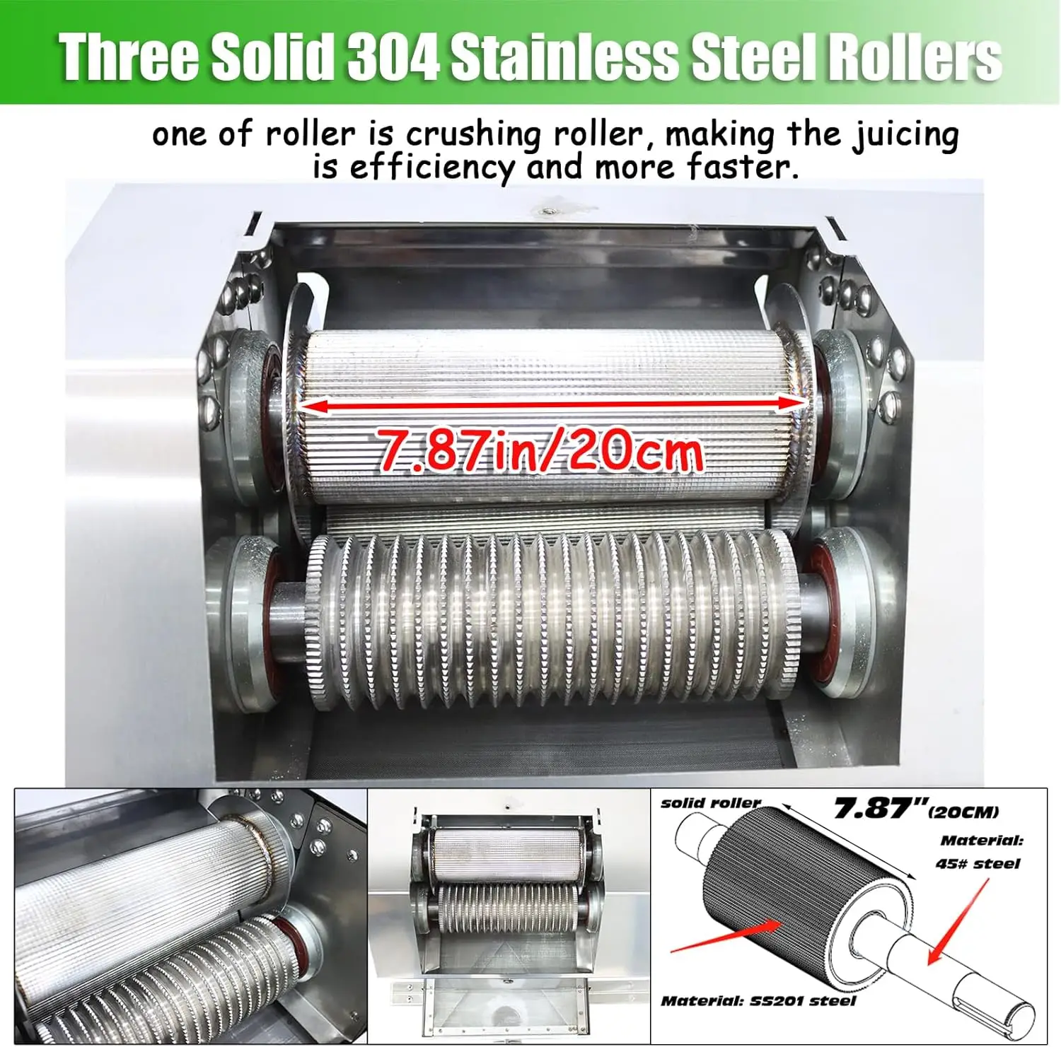 عمودي الكهربائية قصب السكر الزنجبيل الصحافة آلة عصارة قصب السكر الصحافة النازع 3 بكرات 3 منافذ تغذية