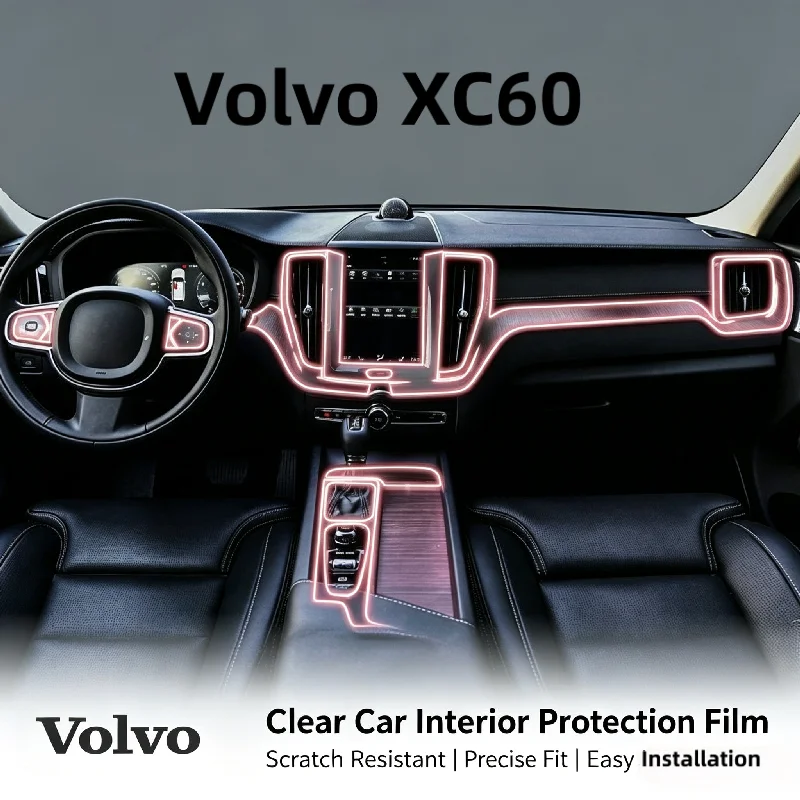 Film de protection transparent pour écran de navigation de la console centrale des véhicules électriques Volvo XC60 23-25 – Modification