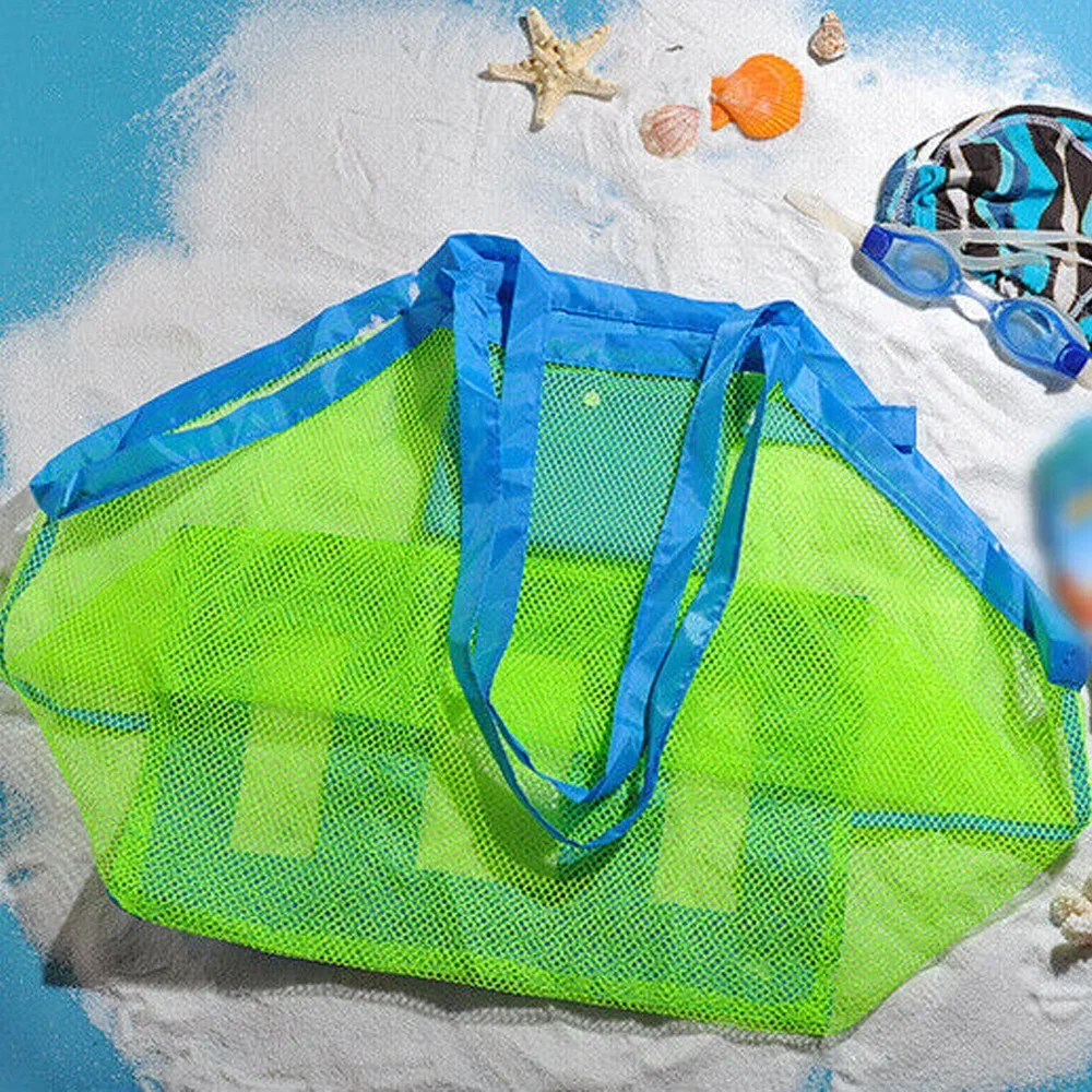 Outdoor Strand Mesh Tasche Kinder Sand weg Bad Mesh Tasche Strand Spielzeug Lagerung Kleinigkeiten Veranstalter Tasche