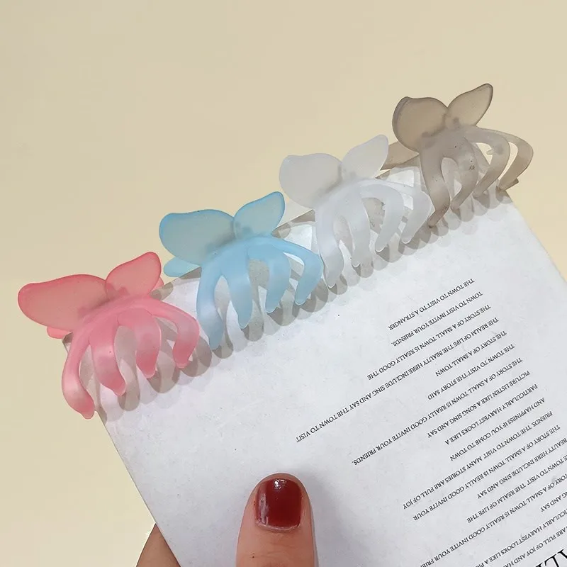 AISHG Fashion Frosted Transparent Butterfly Hair Clip For Women Hair Accessories Korean Female Cute White Hairpin