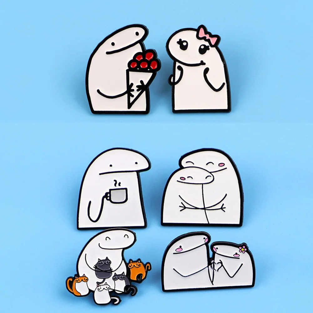 Cartoon Stick Figure Drawing Lapel Pins for Backpack Men Women Brooch for Clothes Cute Enamel Pins Badges Jewelry Accessories
