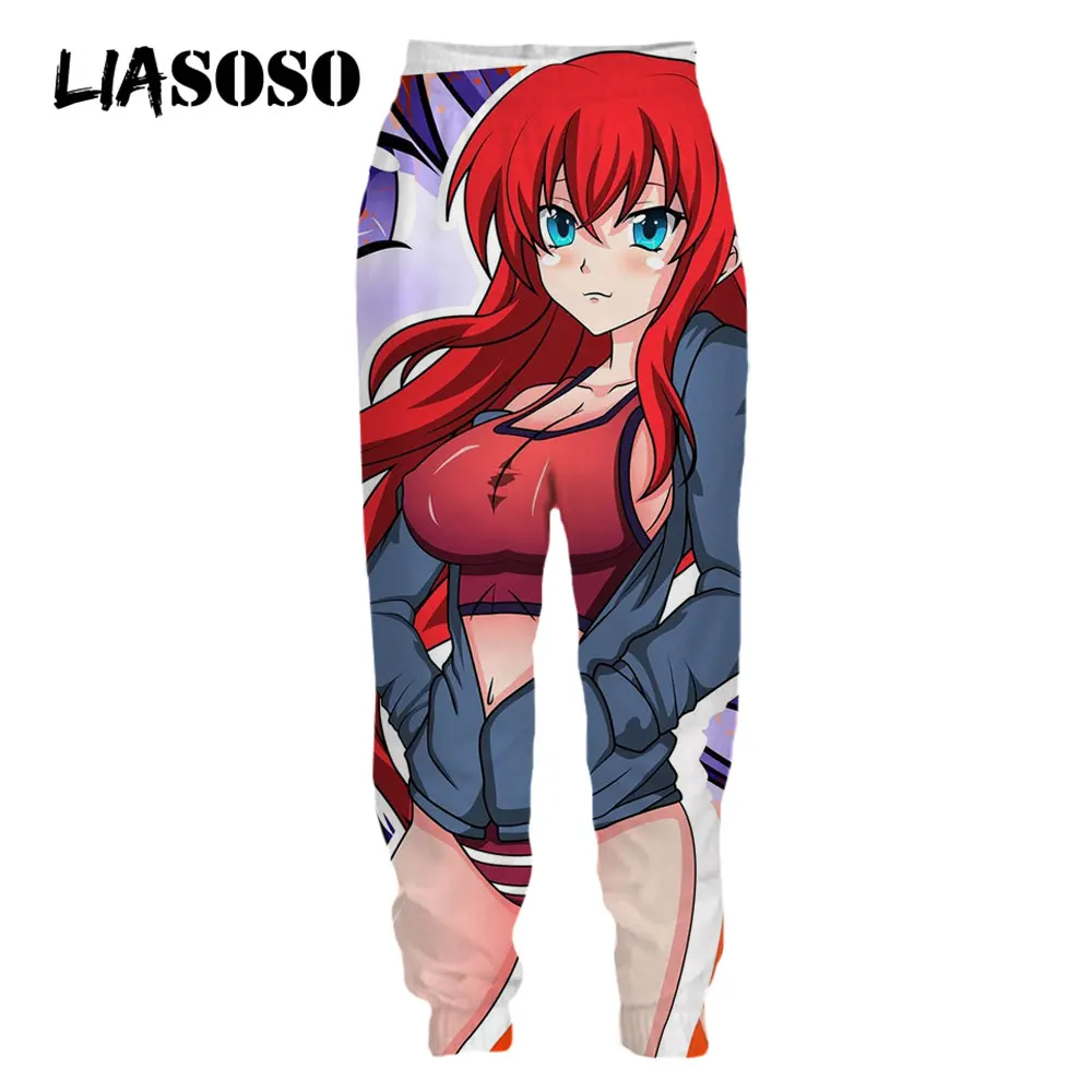 LIASOSO Men\'s Pant Anime High School DxD 3D Print Sexy Bikini Girl Cosplay Men Trousers Sweatpants Streetwear Oversized Pants