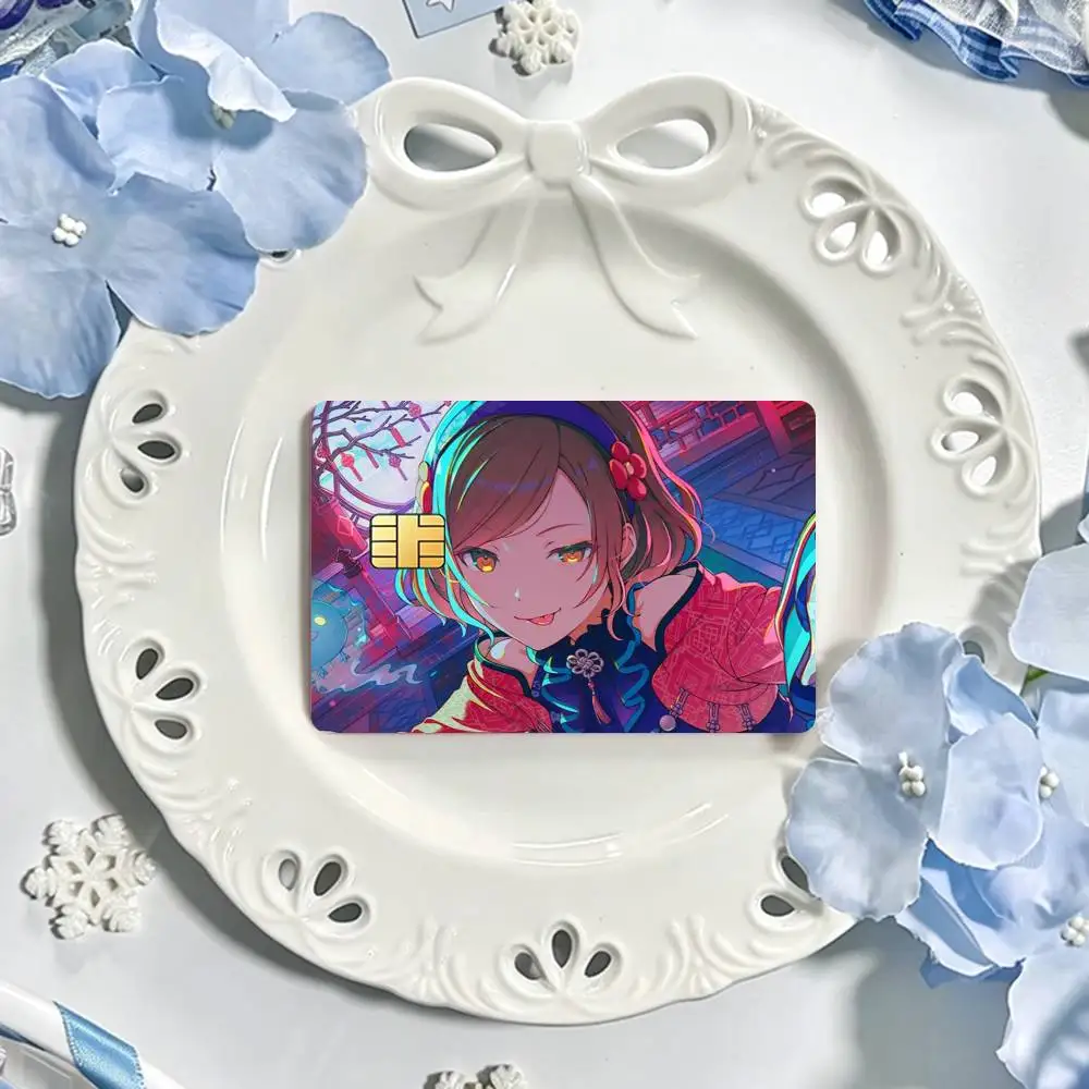 Virtual Idols MEIKO  Bank Credit Cards Bus Pass Stickers Cool Decoration Waterproof 4PCS Card