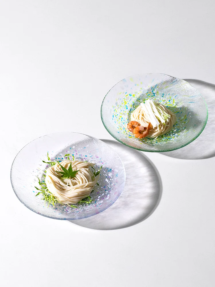 

Toyo-Sasakura Heat Resistant Glass Plate High Temperature Resistant Food ade Fruit Salad Plate Multifunctional round Di