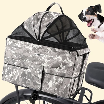 Bicycle Basket Dog Bike Rear of bicycle seat, Quick Release Bicycle Handlebar Front Basket, Removable Small Pet Cat Dog Carrier