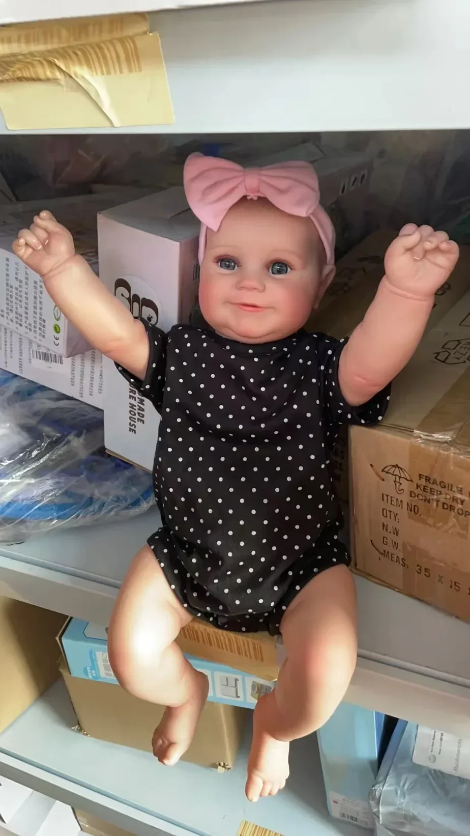 

50cm Maddie Reborn Doll Smile Baby Girl Full Silicone Lifelike 3D Skin Venis Many Detailed Painted Popular Art Collection Doll