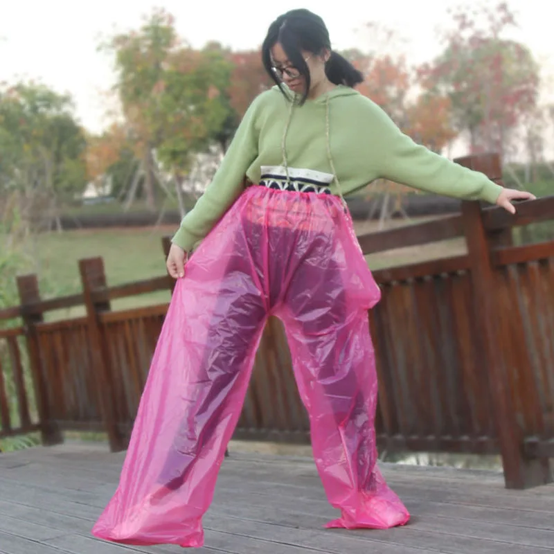 

Portable Transparent Disposable Rider Raincoat Thickened Waterproof Foot Wrap Rainpants Oil Resistant Foot Sealing Rain Pants