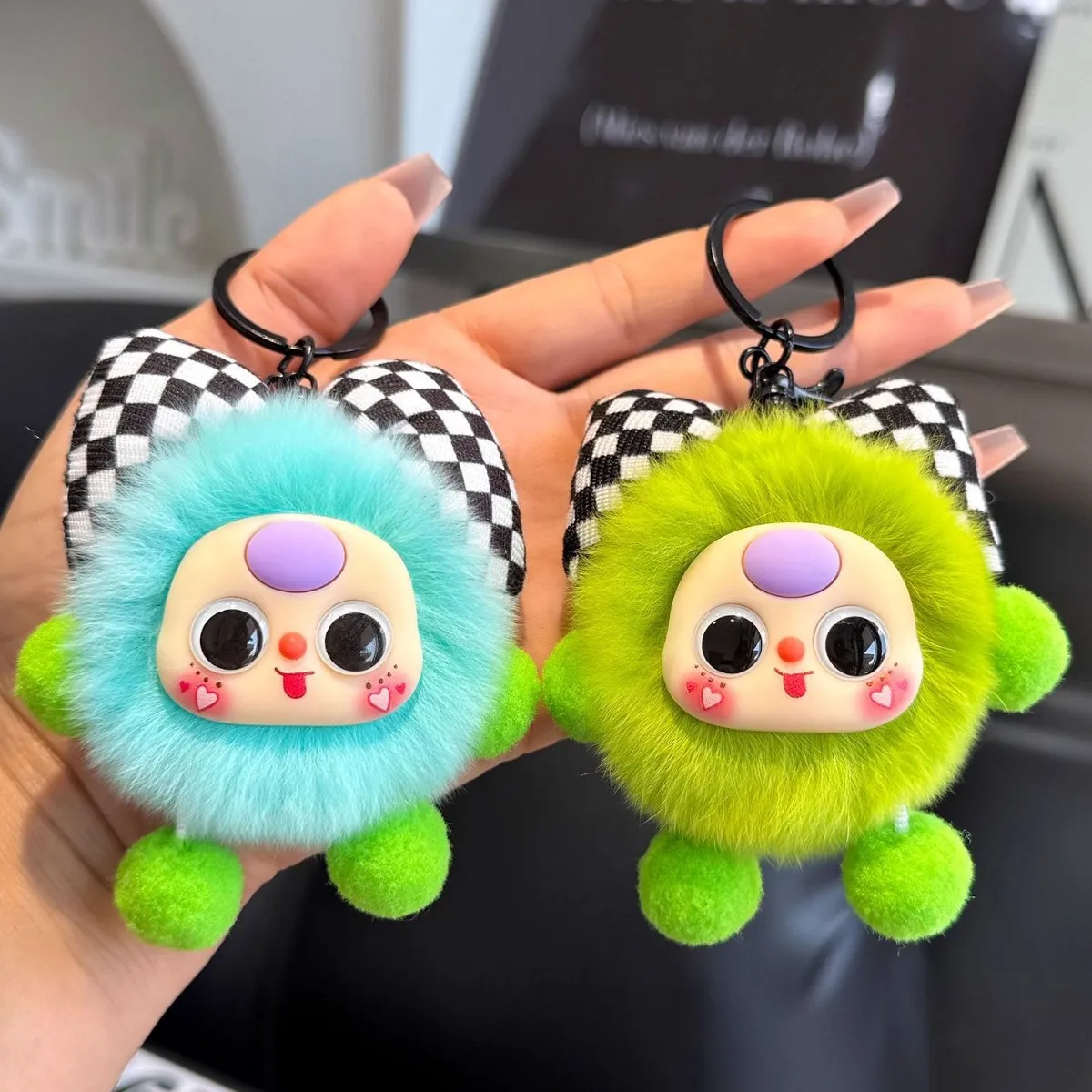 Faux Nertsen Boog Kolenwagen Sleutelhanger Hanger Prachtige Knuffel Cartoon Karakter Rugzak Accessoire