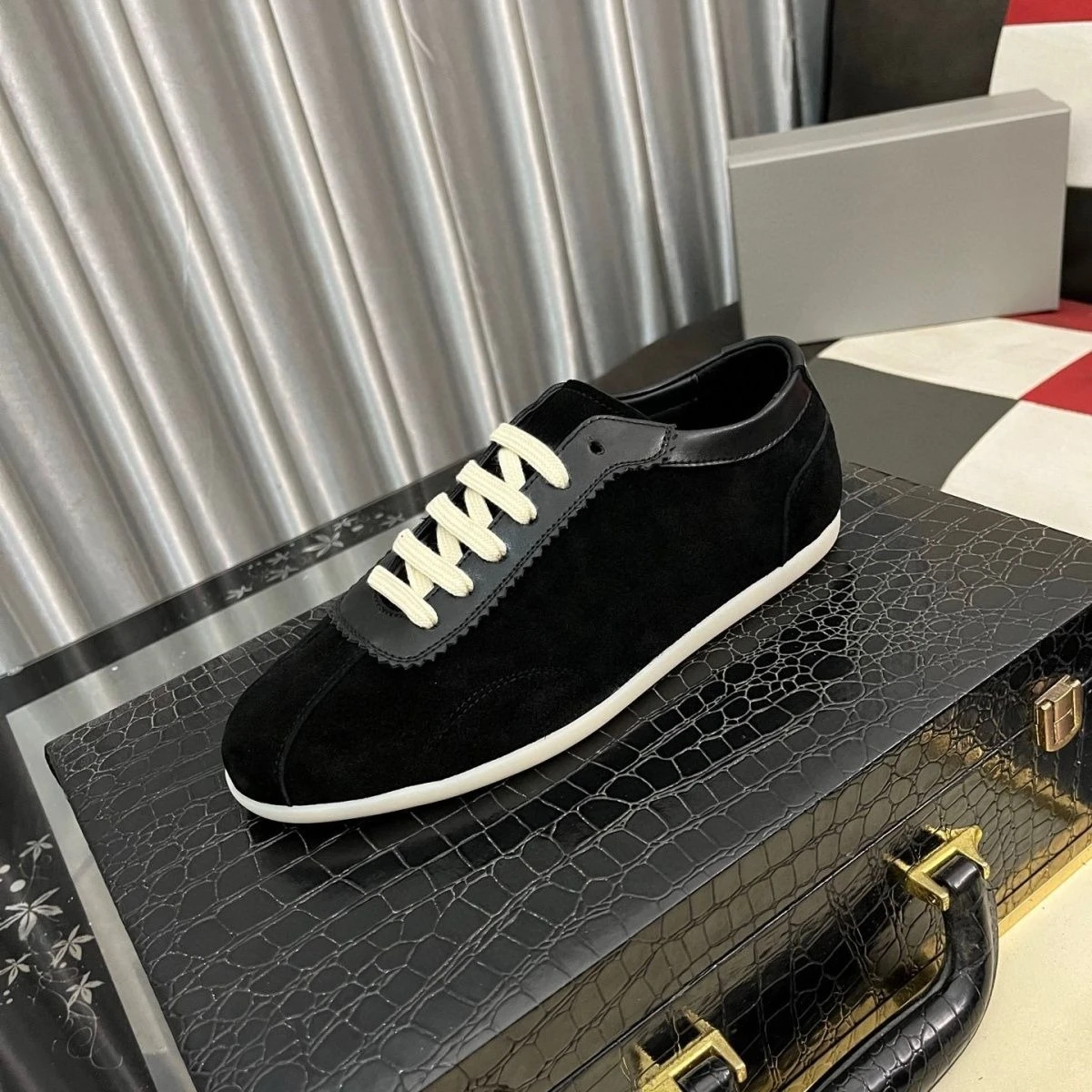 

Luxury Trendy Men's Genuine Leather Suede Loafers, German Training Shoes Style Slip-On Casual Dress Shoes