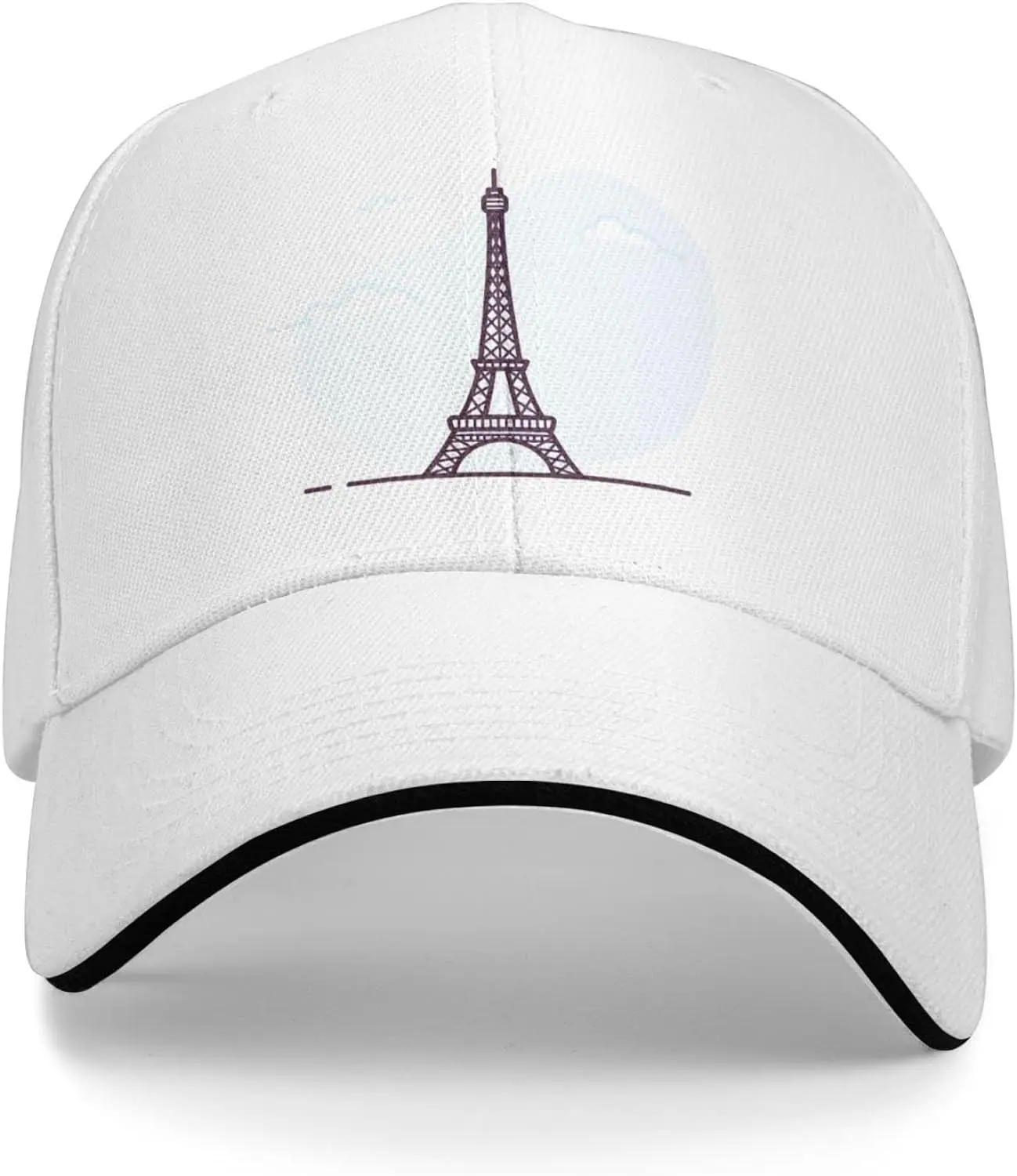 Paris Eiffel Tower Baseball Cap, Retro Adjustable Dad Hats Gift for Men/Women Gray