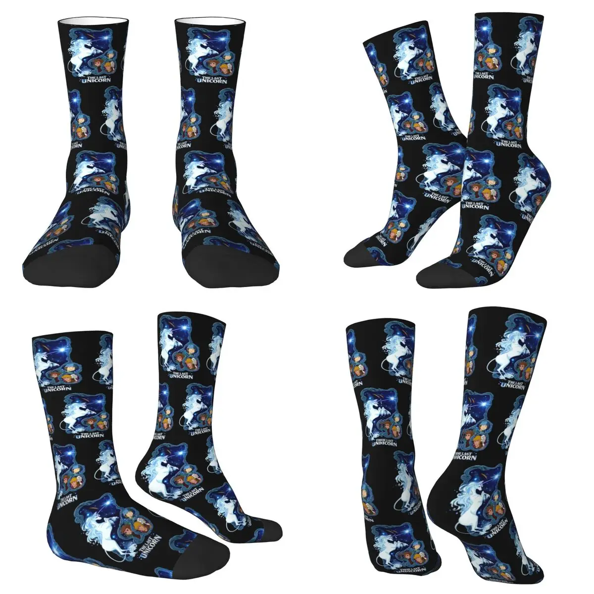 

The Last Unicorn Socks Harajuku Sweat Absorbing Stockings All Season Long Socks Accessories for Man's Woman's Christmas Gifts