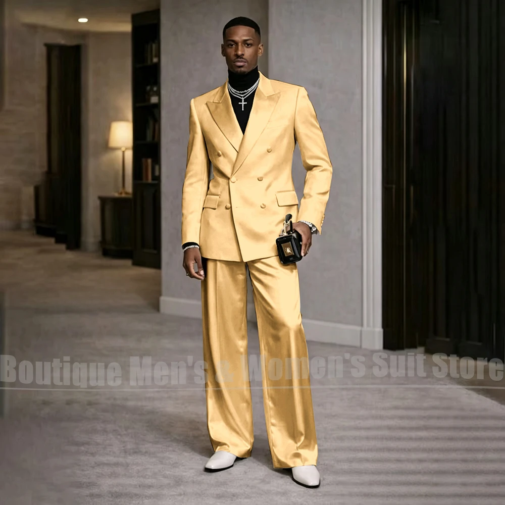 Men's White Satin Suit 2 Piece - đánh giá và giá Men Formal Wear Modern