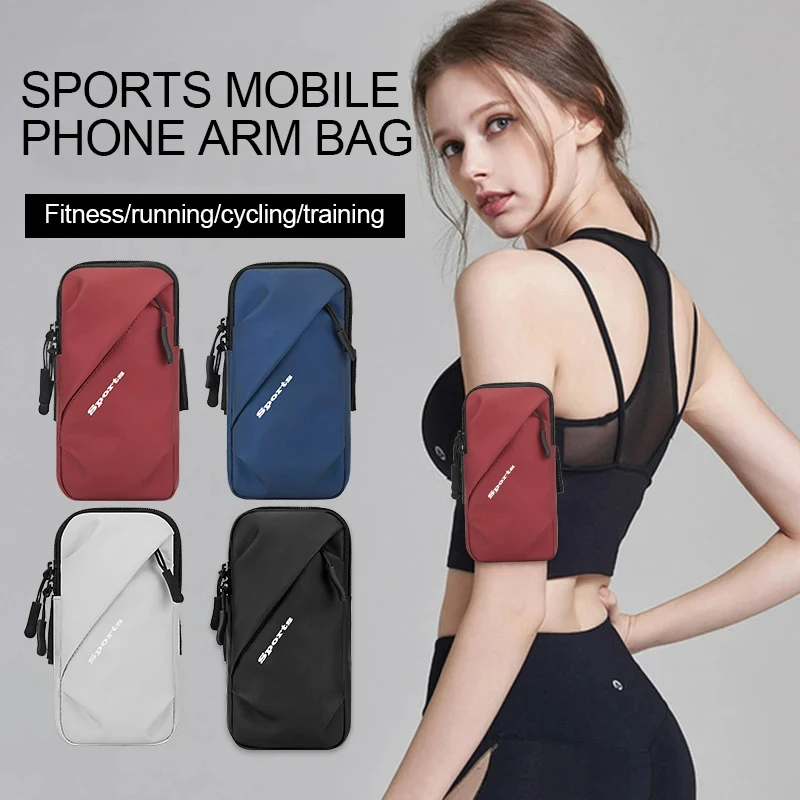 Universal Armband Bag Adjustable Running Armband Bag Breathable Mesh Gym Arm Band 6.7Inch Phone Bag for Outdoor Fitness Training