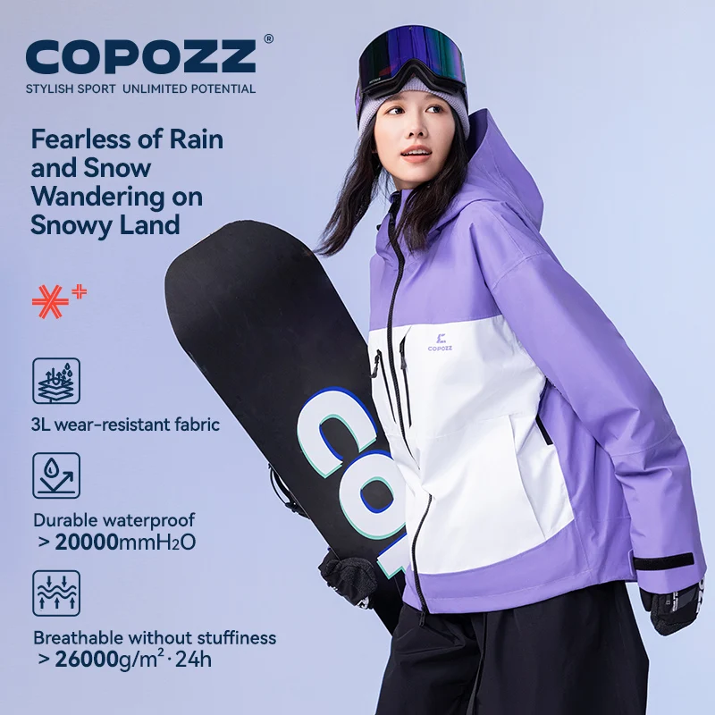 COPOZZ Wearable Ski Coats Warm Women Men Tracksuit Hooded Snowboard Clothes Permeable Female Outerwear Windproof Ski Jacket