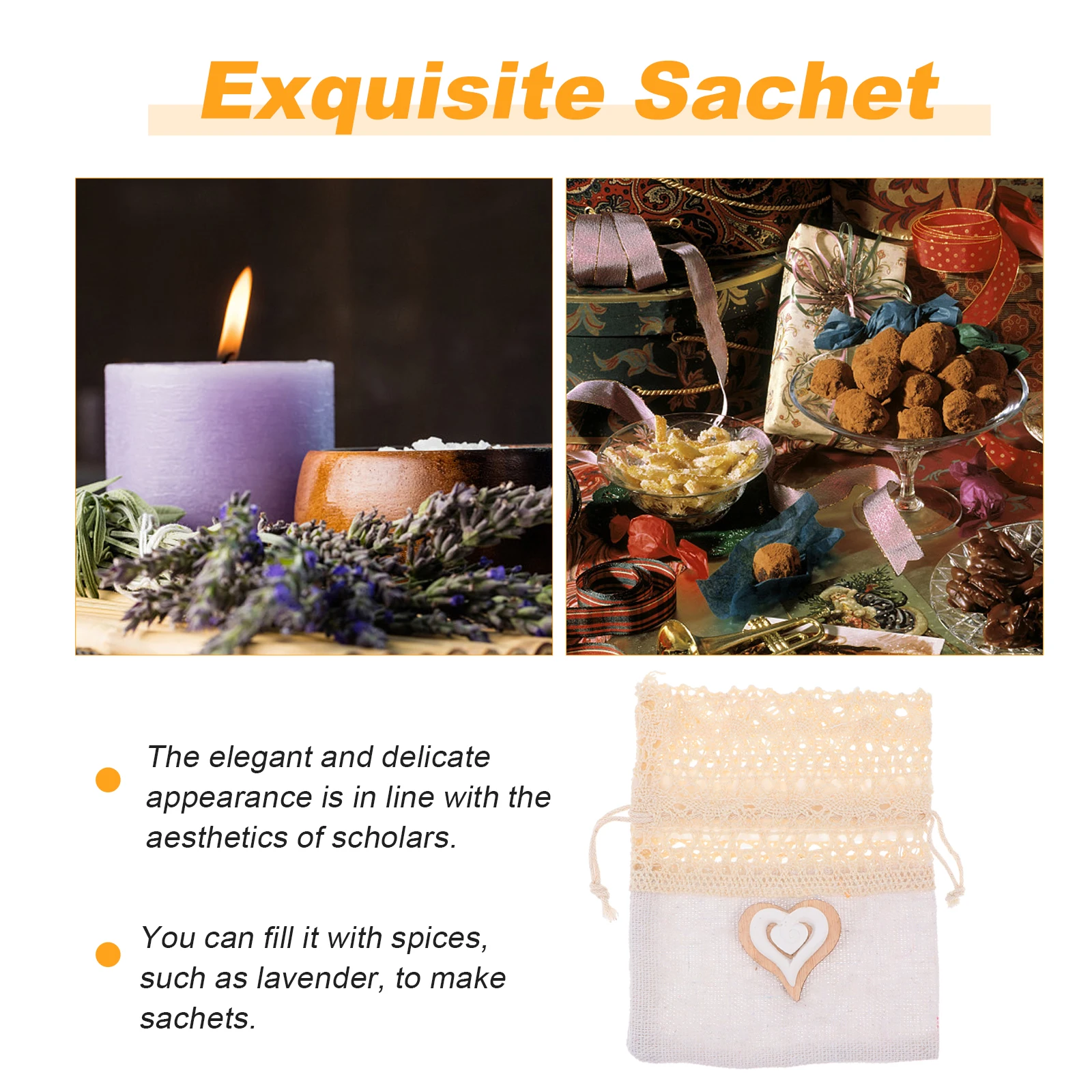 

6 PCS Sachet Wedding Candy Bag Delicate Lavender Packaging Bags Cloth Drawstring Small for Exquisite