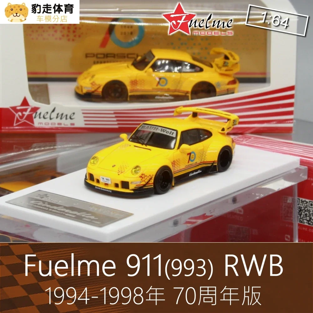 

Fuelme 1:64 RWB 911 993 70th anniversary Simulation Limited Edition Resin Metal Static Car Model Toy Gift