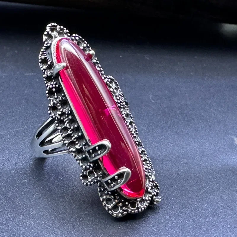 Women Ruby Ring, 5A Grade Red Gemstone, Simple Stylish Design, Hardness Up To 9 Statement Jewelry