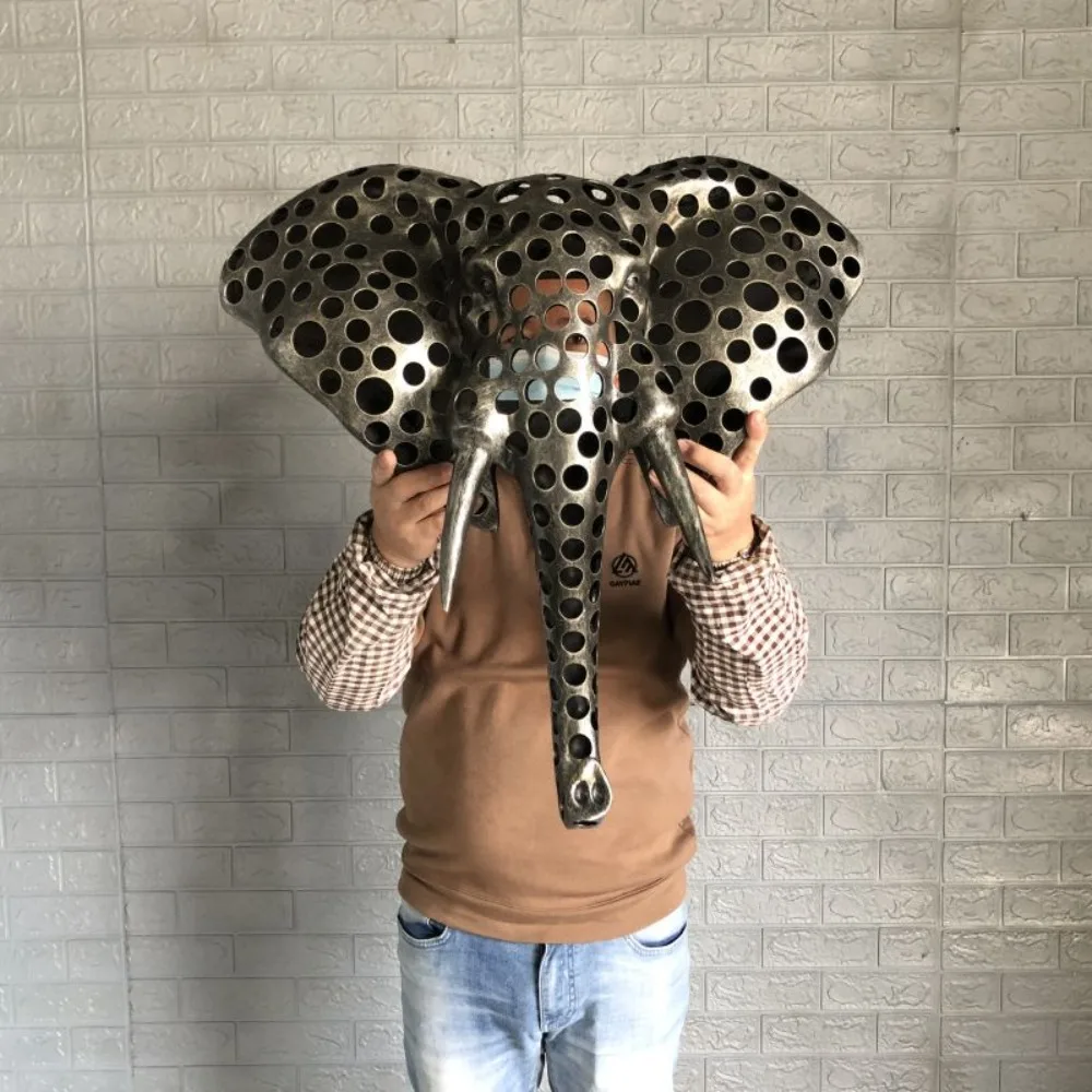 European retro home wall decoration three-dimensional wall decoration ornament hollow animal head wall lamp cover