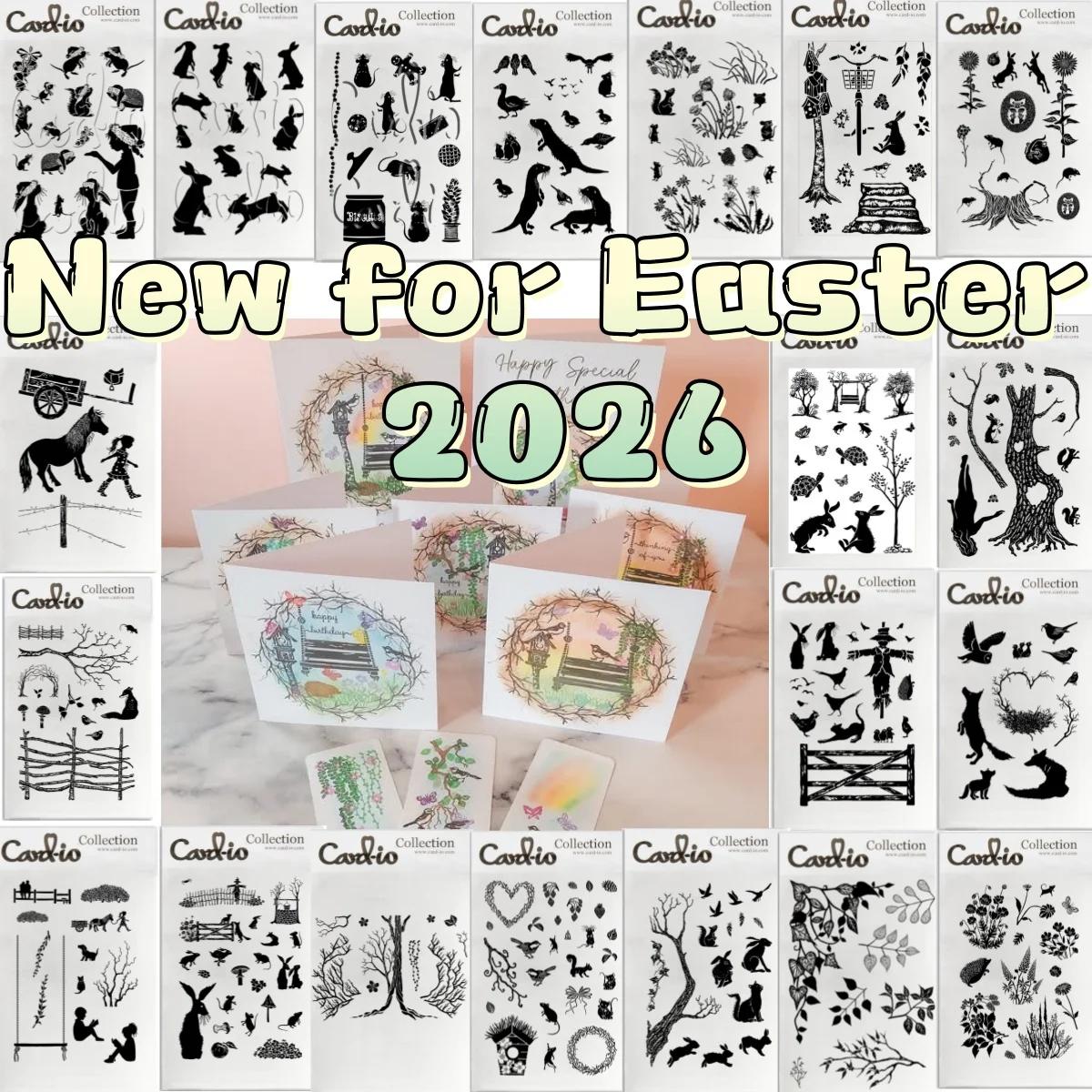 

2026 Easter Rabbit Pony Tree Field Florals Pottering Clear Stamp for Scrapbook Embossing Decoration Template DIY Greeting Card