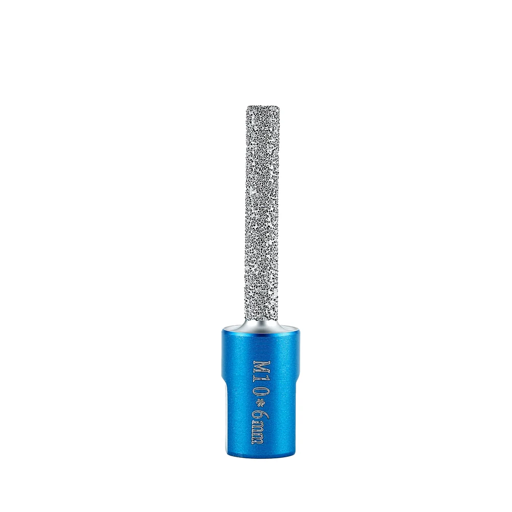 For M10 60mm Vacuum Brazed Straight Router Bit 6-12mm For Tile Marble Stone Grinding Milling Cutter Drill Bits Power Tools