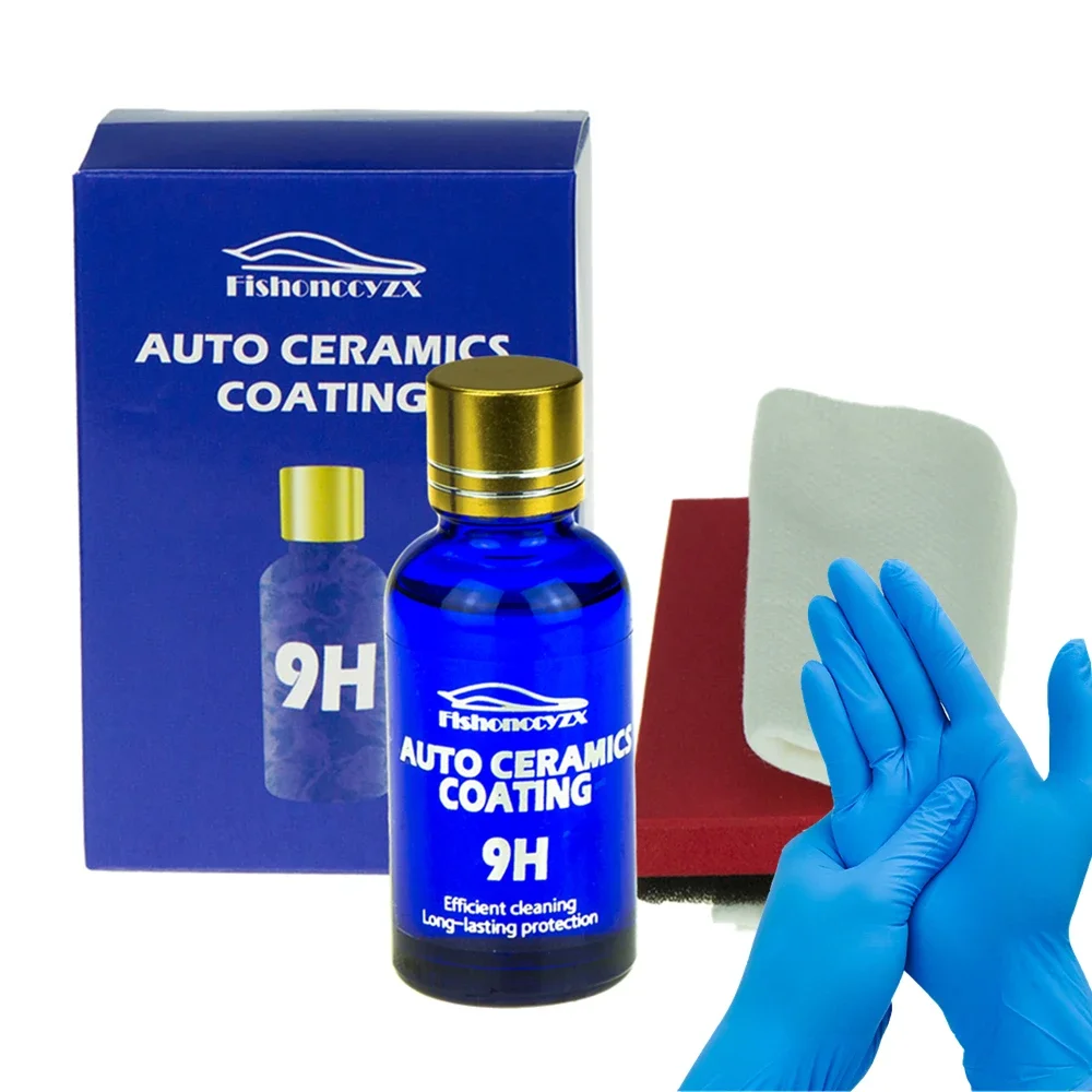 

9H керамическое автомобильное покрытие Hydrochromo Paint Care Nano Top Quick Coat Полимерная защита деталей Жидкий воск Перчатки для ухода за автомобилем