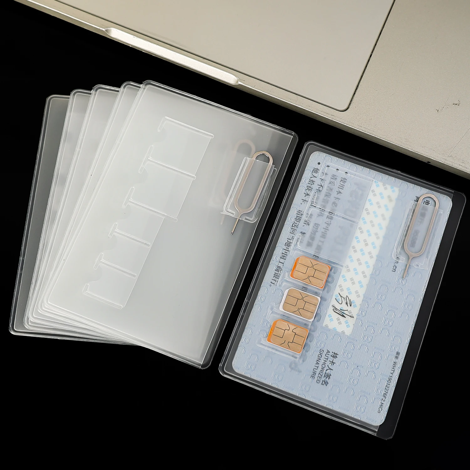 Multifunction 7-In-1 SIM Card Holder for Micro Nano Cards Anti-lost Storage Bag Box Adapter Eject Pin SIM Card Protector Holder