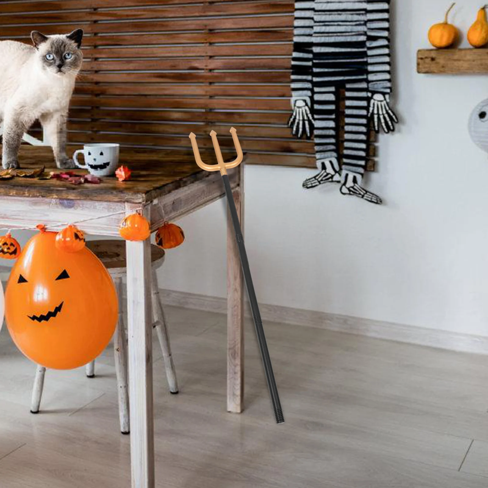 

Three-pointed Walking Stick Props Cane Costume Gold Mermaid Trident Golden Makeup Plastic Cosplay Man Fancy Staff