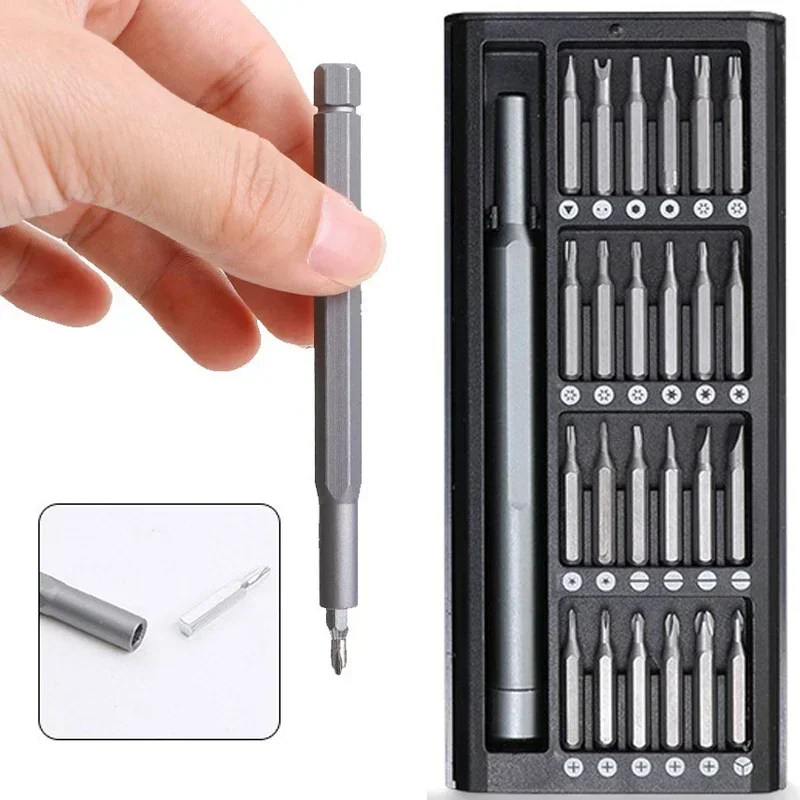 

25In1 Magnetic Screwdriver Set Multifunctional Mini Precision Cross Screwdriver Bits Household Portable Dismountable Repair Tool