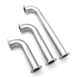 90 Degree Elbow Tri Clamp Long Extension 304/316L Stainless Steel 25 38 32 51mm Tube Sanitary 1