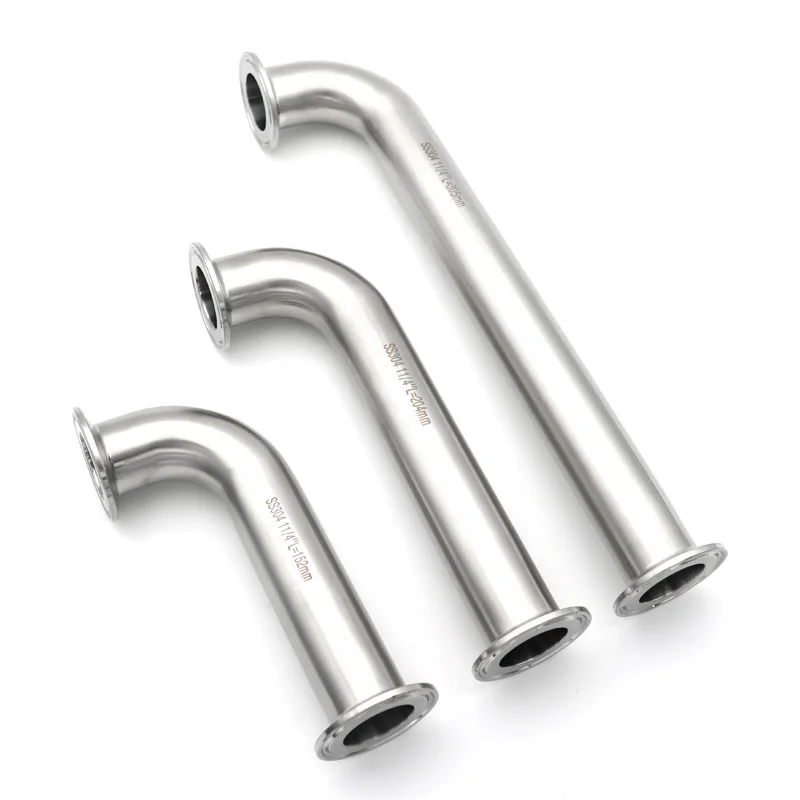 90 Degree Elbow Tri Clamp Long Extension 304/316L Stainless Steel 25 38 32 51mm Tube Sanitary 1