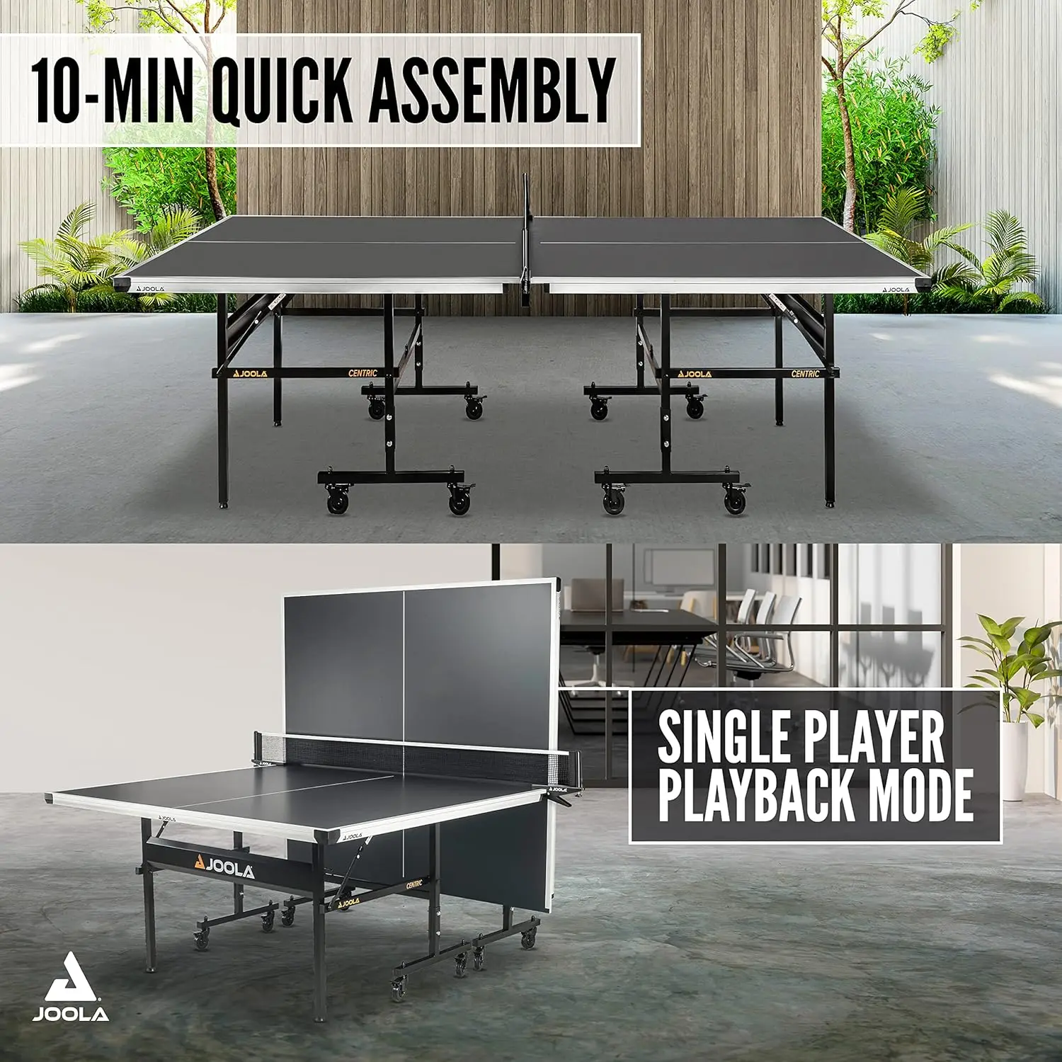 Indoor Table Tennis Table with Quick Clamp Ping Pong Net and Post Set - 10 Minute Easy Assembly