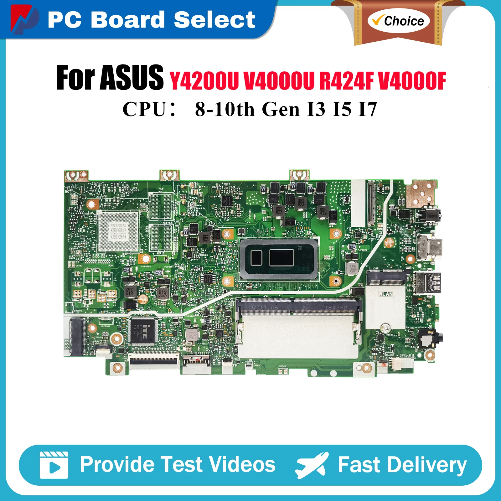 

X412FA Материнская плата для ноутбука ASUS V4000U X412FLG X412FL Y4200U X412F R424F X412FJC V4000F X412FAC с процессором I3 I5 I7